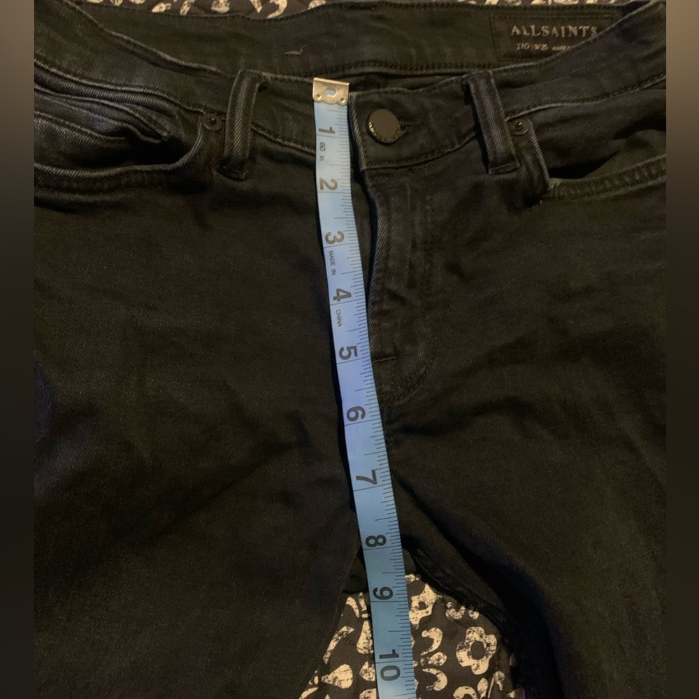 AllSaints Zig Jeans Blue Black Stretch Denim Skinny size 25 Made in Turkey - Picture 5 of 8